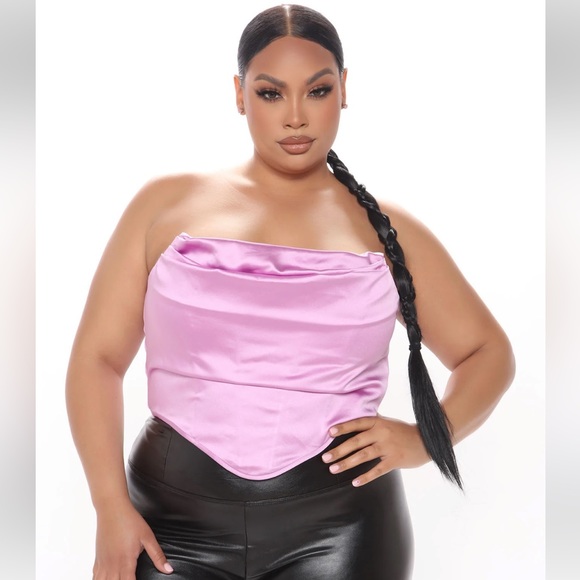 Jami Satin Corset Top in Lilac - Picture 1 of 6